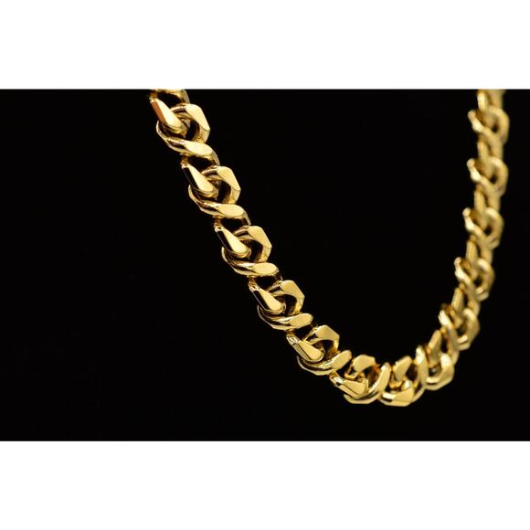 Givenchy Vintage Heavy Necklace Gold Cuban Chain 24" Chunky Signed 1980s BinM - Picture 2 of 12